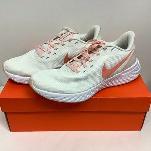 Nike Women's Revolution 5 Shoe 9.5 Summit White Crimson Bliss Orange Pearl